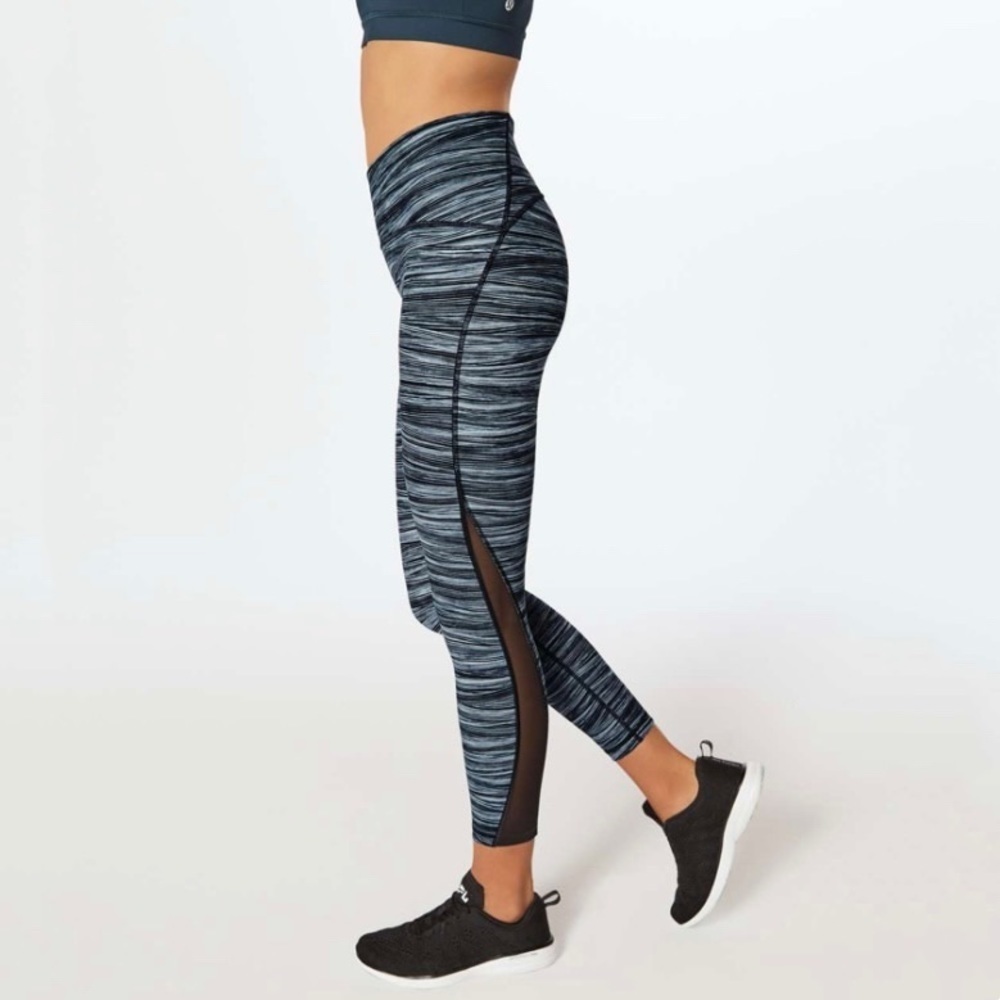 Lululemon Train Times 7/8 Pant, Low Tide Alpine White Black / Black